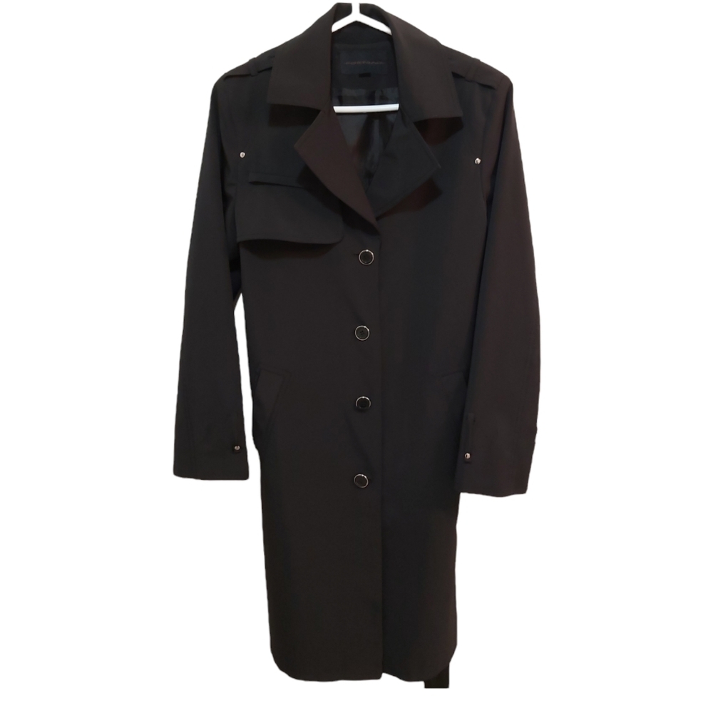 Portrait Vintage Black Trench Coat Size 6
